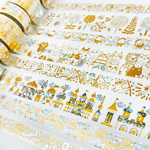 SEAL-DO PRINTING Hoshi Akari Kirapika Two-Color Foil Wide Masking Tape - Castle