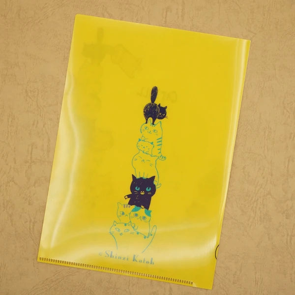 Kinose Printing Cat Hill Yellow Clear File