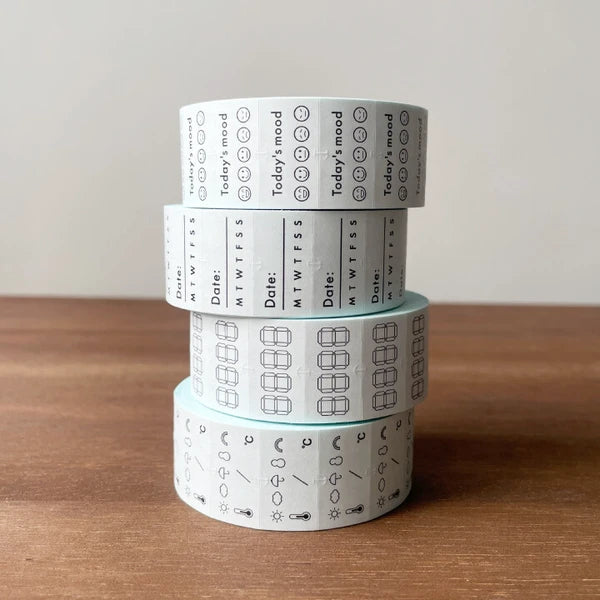 STAMP MARCHE Planner Labeler Sticker - Weather and Temperature Black