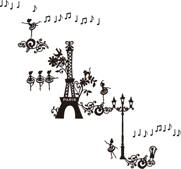 SEAL-DO PRINTING Wall Art Sticker - Ballet M Black