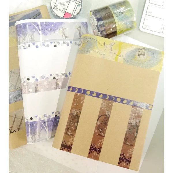 SEAL-DO PRINTING A Story 3-Roll Masking Tape Set - Miyazawa Kenji Set B
