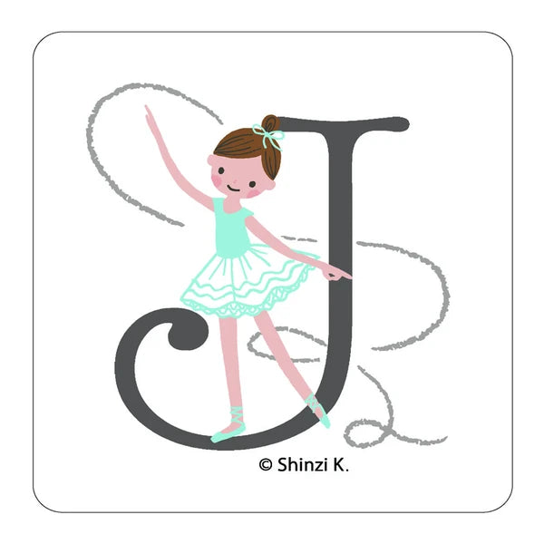 SEAL-DO PRINTING Ballet Stamp Initial Sticker - J