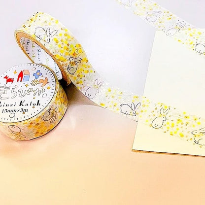 SEAL-DO PRINTING Kirapika Masking Tape - Mimosa & Rabbit - Additional product image