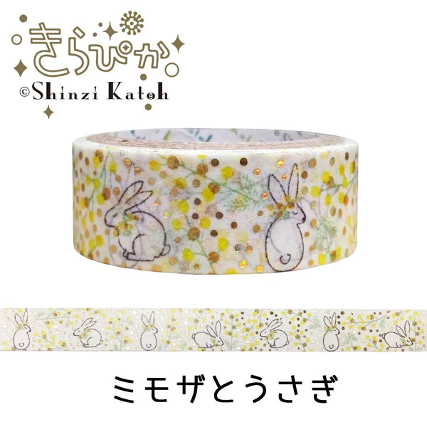 SEAL-DO PRINTING Kirapika Masking Tape - Mimosa & Rabbit - Wholesale Pack