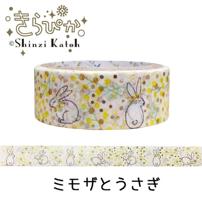 SEAL-DO PRINTING Kirapika Masking Tape - Mimosa & Rabbit - Wholesale Pack