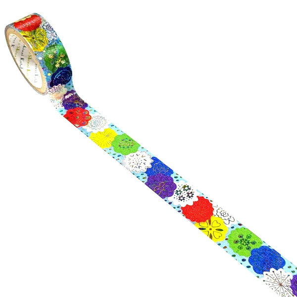 SEAL-DO PRINTING Kirapika Foil Masking Tape - Rainbow Flowers