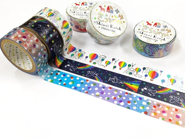 SEAL-DO PRINTING Kirapika Foil Masking Tape - Rainbow Balloon
