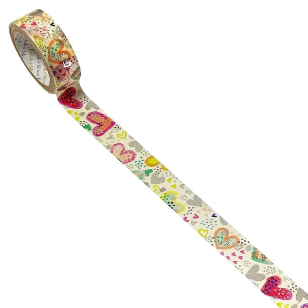 SEAL-DO PRINTING Kirapika Silver Foil Masking Tape - Heart