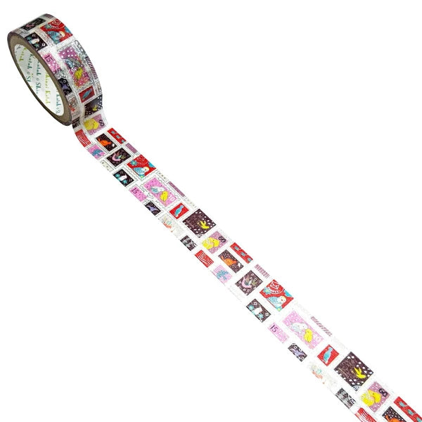 SEAL-DO PRINTING Kirapika Silver Foil Masking Tape - Postage Stamps