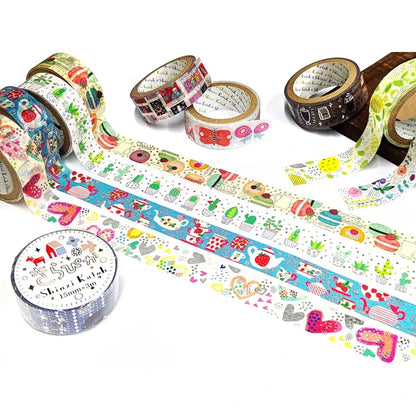 SEAL-DO PRINTING Kirapika Silver Foil Masking Tape Display Set 3