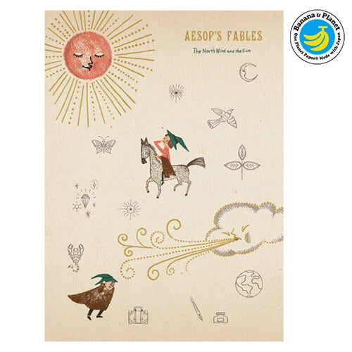 SEAL-DO PRINTING Banana Paper Postcard - The North Wind and the Sun