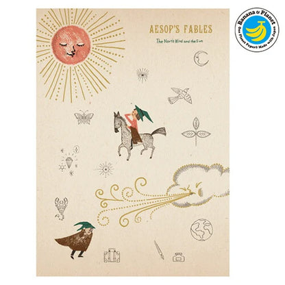 SEAL-DO PRINTING Banana Paper Postcard - The North Wind and the Sun