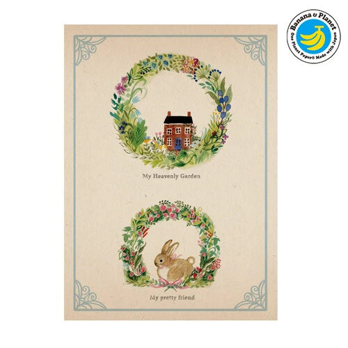 SEAL-DO PRINTING Banana Paper Postcard - Garden Letter