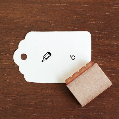 STAMP MARCHE Body Temperature Record Vertical Rubber Stamp