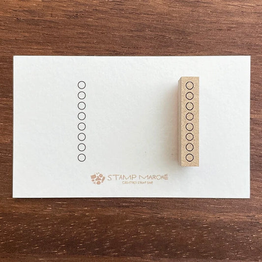 STAMP MARCHE Round Checkbox 27mm Rubber Stamp