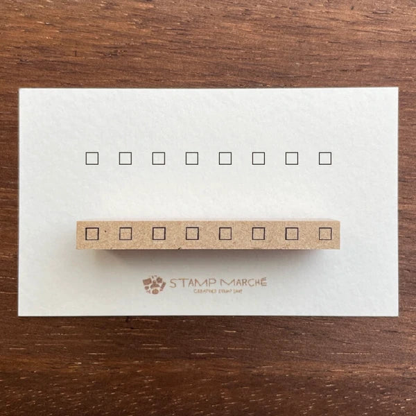 STAMP MARCHE Square Checkbox 52mm Rubber Stamp