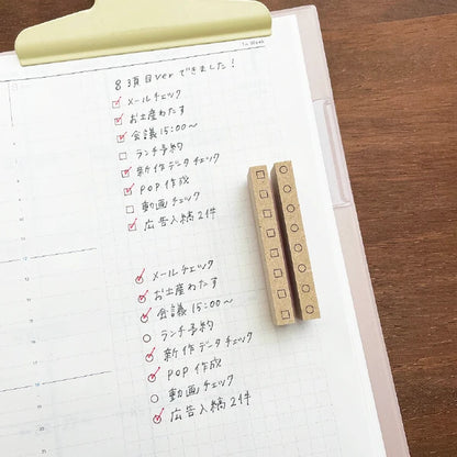 STAMP MARCHE Square Checkbox 52mm Rubber Stamp