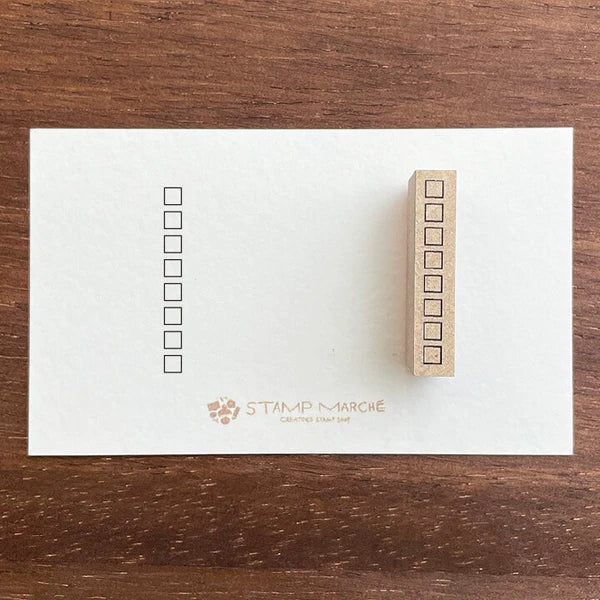 STAMP MARCHE Square Checkbox 27mm Rubber Stamp