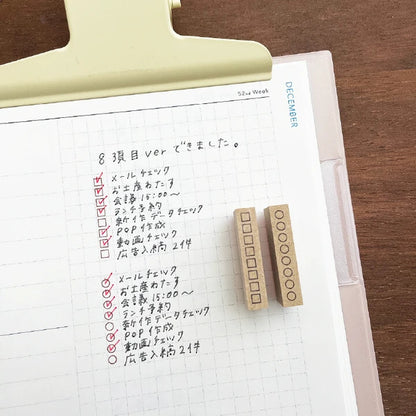 STAMP MARCHE Square Checkbox 27mm Rubber Stamp