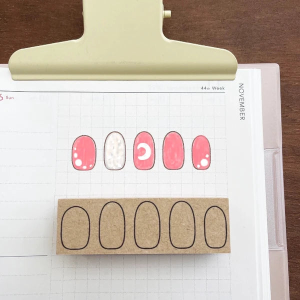 STAMP MARCHE Nail Art Log 5-Finger Version Rubber Stamp