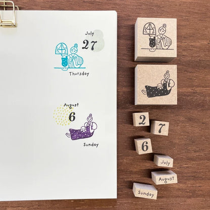STAMP MARCHE Weekday Characters 7-Piece Set