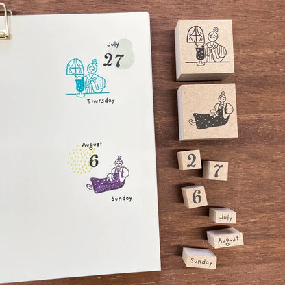 STAMP MARCHE Tsuki Moji Monthly Characters 12-Piece Set