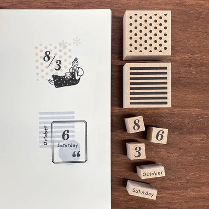STAMP MARCHE Tsuki Moji Monthly Characters 12-Piece Set