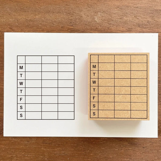 STAMP MARCHE Weekly Memo 3 Lines English Version Rubber Stamp