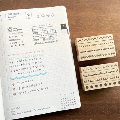 STAMP MARCHE Embroidery-Style Line A 4-Piece Set 50mm