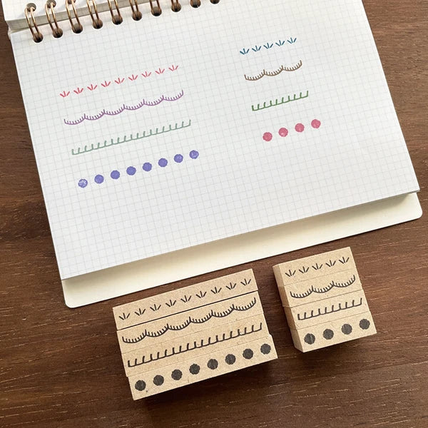 STAMP MARCHE Embroidery-Style Line A 4-Piece Set 50mm