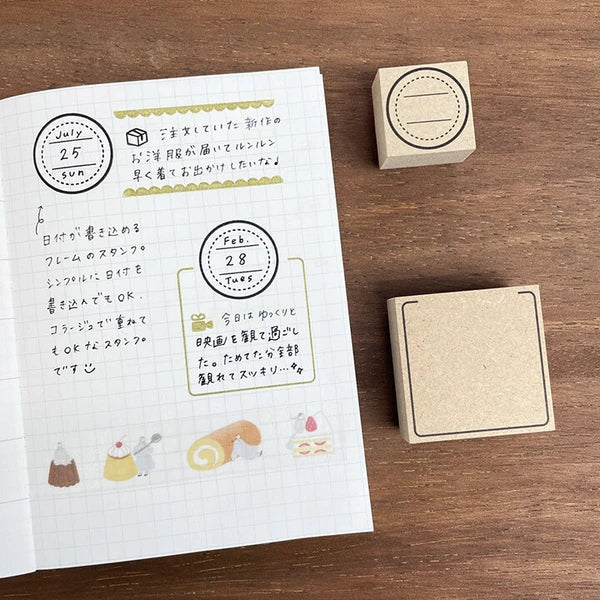 STAMP MARCHE Writable Date Frame Rubber Stamp