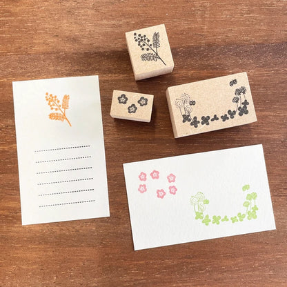 STAMP MARCHE Nakano Emi Floral Illustration Rubber Stamp - Mimosa
