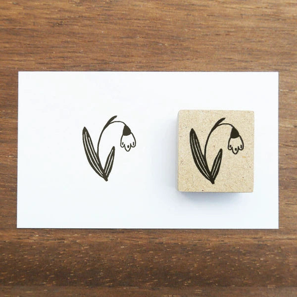 STAMP MARCHE Nakano Emi Floral Illustration Rubber Stamp - Snowdrop