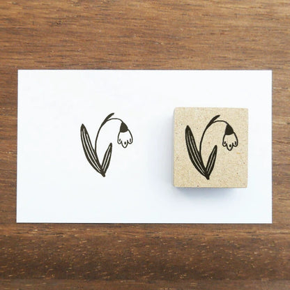 STAMP MARCHE Nakano Emi Floral Illustration Rubber Stamp - Snowdrop