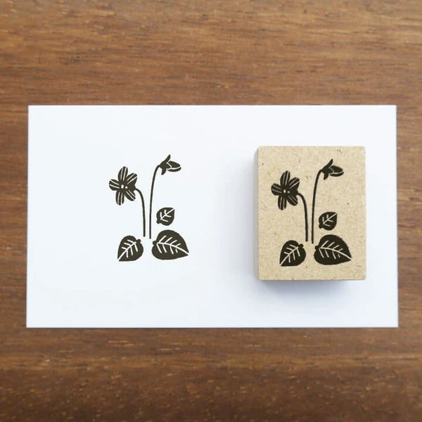 STAMP MARCHE Nakano Emi Floral Illustration Rubber Stamp - Ryukyu Violet