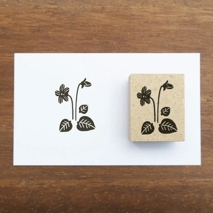 STAMP MARCHE Nakano Emi Floral Illustration Rubber Stamp - Ryukyu Violet