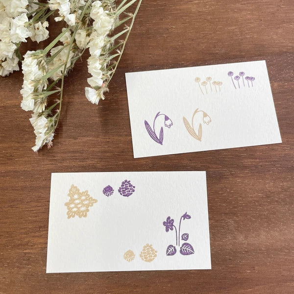STAMP MARCHE Nakano Emi Floral Illustration Rubber Stamp - Ryukyu Violet