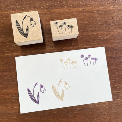 STAMP MARCHE Nakano Emi Illustration Rubber Stamp - Snow Pole Flower