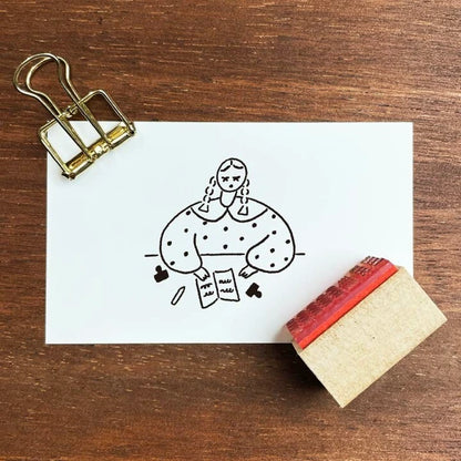 STAMP MARCHE Maru-chan Illustration Rubber Stamp - Stamp Time A
