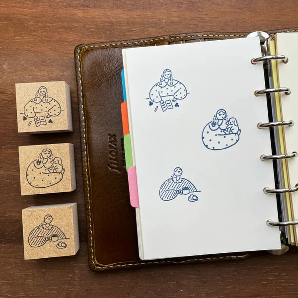 STAMP MARCHE Maru-chan Illustration Rubber Stamp - Stamp Time A