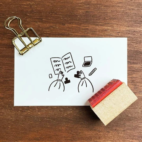 STAMP MARCHE Maru-chan Illustration Rubber Stamp - Stamp Time B