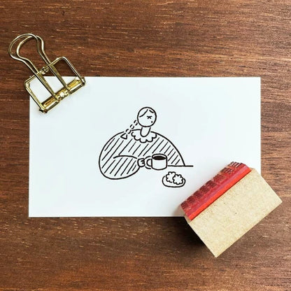 STAMP MARCHE Maru-chan Illustration Rubber Stamp - Sweets