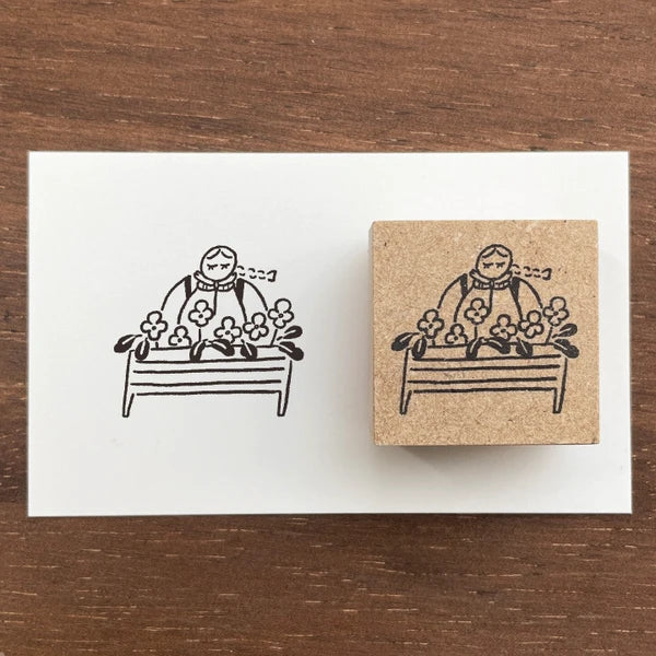 STAMP MARCHE Marl-chan Illustration Rubber Stamp - Flowers