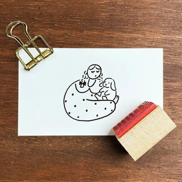 STAMP MARCHE Marl-chan Illustration Rubber Stamp - Always Together