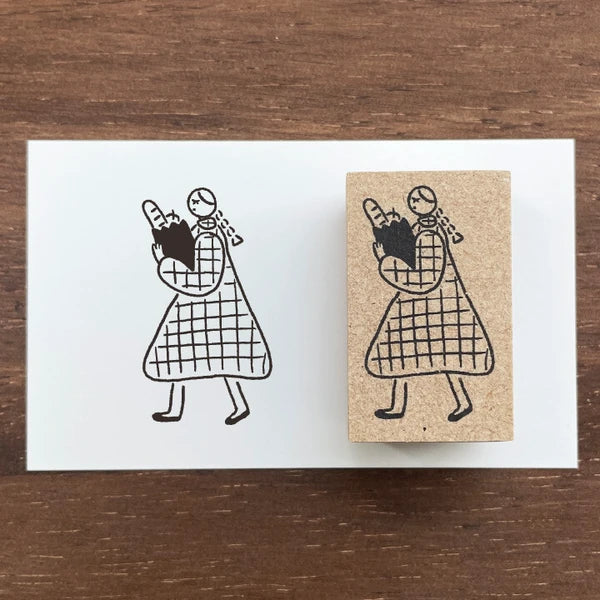 STAMP MARCHE Maaru-chan Illustration Stamp - Bread