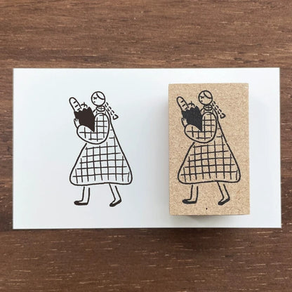 STAMP MARCHE Maaru-chan Illustration Stamp - Bread