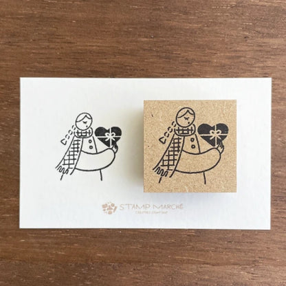 STAMP MARCHE February Maaru-Chan Seasonal Illustration Stamp - Valentine A