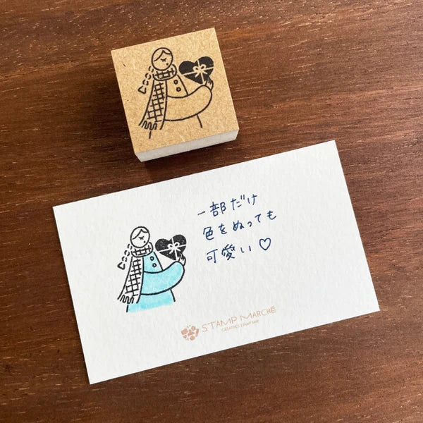 STAMP MARCHE February Maaru-Chan Seasonal Illustration Stamp - Valentine A
