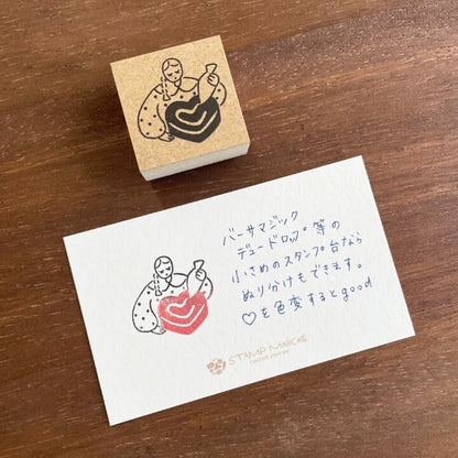 STAMP MARCHE February Maaru-chan Illustration Stamp - Valentine B