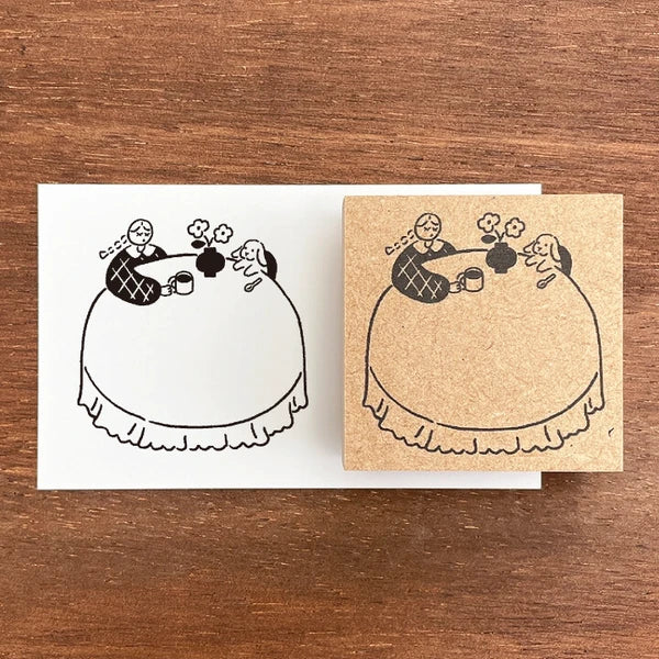 STAMP MARCHE Maaru-chan Frame Stamp L - Tea Party